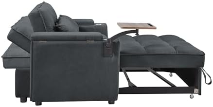hansones 65'' 3-in-1 Folding Convertible Sofa Bed, Pullout Sofa, Mode...