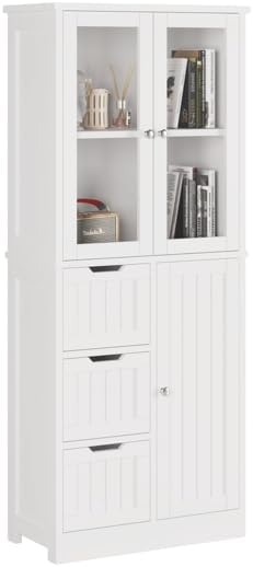 White Kitchen Pantry, Farmhouse Pantry Storage Farmhouse Storage Cabinet with...