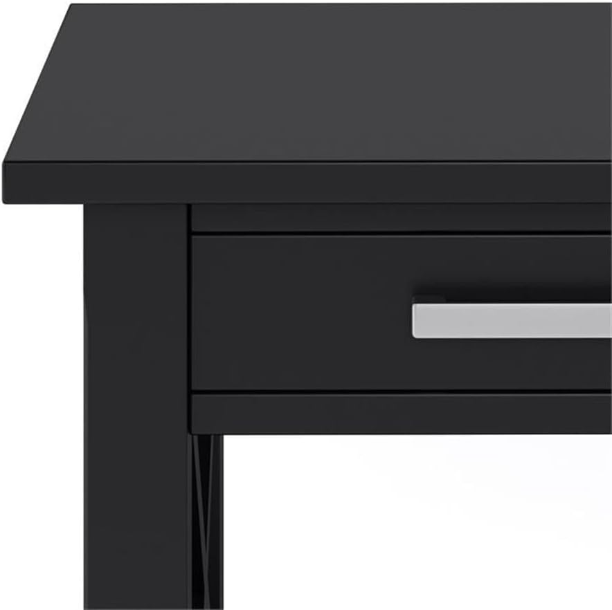 Pemberly Row Solid Wood End Table with Storage, Black Finish, 20.5" W x ...