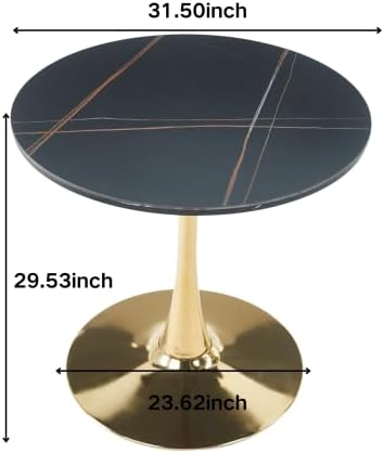 Mid Century Dining Table & Small Kitchen Table | Golden and Black Tulip T...