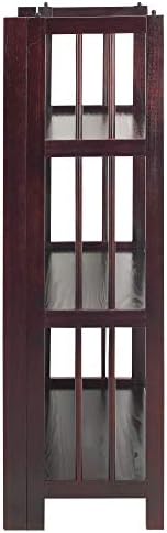 Casual Home 3 Shelf Folding Stackable Bookcase, 27.5" Wide, Espresso