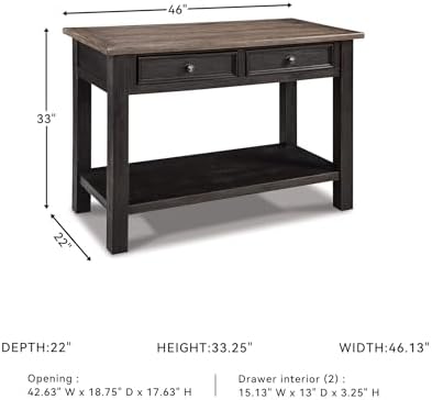Signature Design by Ashley Tyler Creek Farmhouse Console Table, 2 Drawers | B...