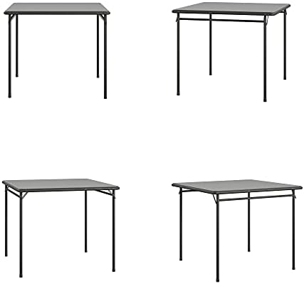 COSCO 34" Square Vinyl Top Folding Card Table, Black