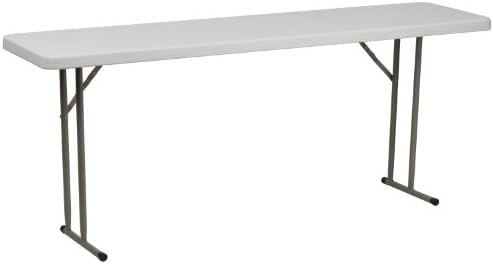 Flash Furniture 6 ft Plastic Folding Training Table, Granite White