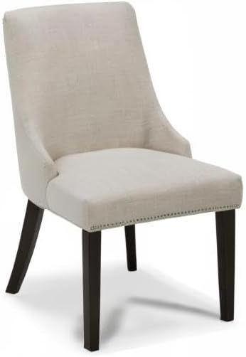 CHITA Farmhouse Dining Chairs with Nailhead Trim, Set of 2, Linen | Fabric Hi...