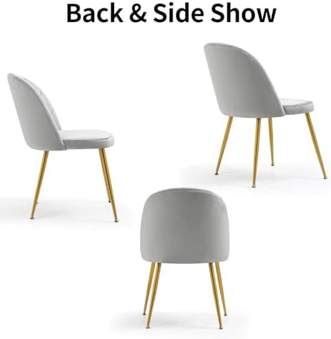 Velvet Dining Chairs Set of 4, Upholstered Mid Century Modern Dining Chairs, ...