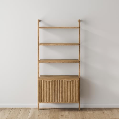 Nathan James Jasper 3-Shelf Solid Wood Boho Bookshelf, Wall Mounted Bookshelf...