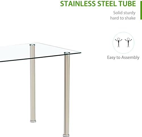 Dining Table Set for 4, 5 Piece Kitchen Table and Chairs for Dinette, Apartme...