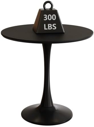 24" Round Dining Table for 2 MDF Table Top and Heavy Metal Dining Table ...