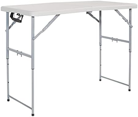 Office Star Resin Multipurpose Rectangle Table, 4-Feet Long, Height Adjustabl...