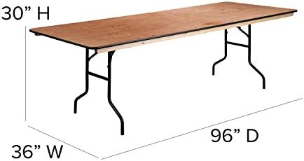 Flash Furniture Fielder 8' Rectangular All-Occasion Wood Folding Event Ta...