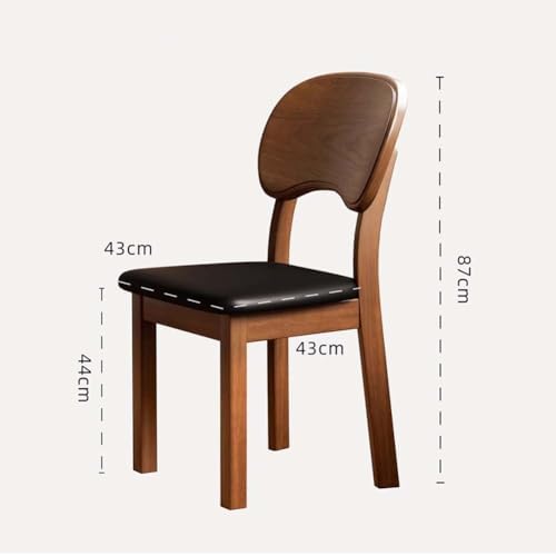 Etlegor Wood Dining Chair with Curved Backrest, Mid Century Modern Makeup Sto...