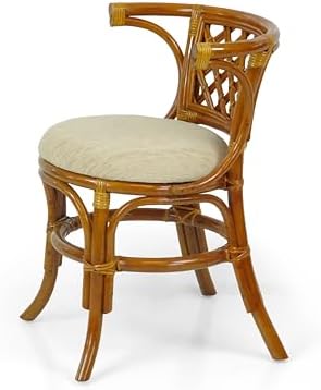 Borneo Compact Dining Set Colonial Color, Table with Glass Top + 2 Chairs wit...