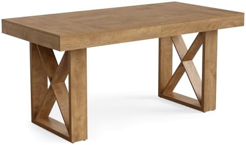 Little Tree 63-Inch Dining Table for 4-6 People, Farmhouse Thick Appearance D...