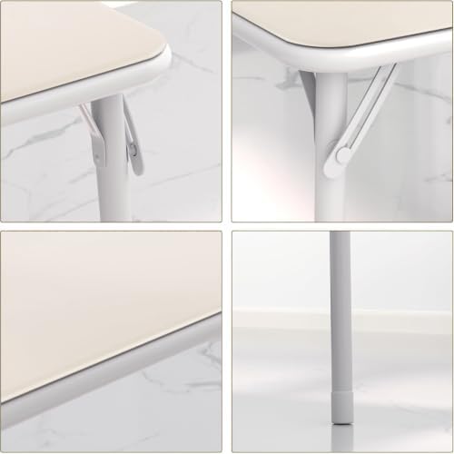 VECELO 5-Piece Folding Card Table Square and Chair Set with Collapsible Legs ...