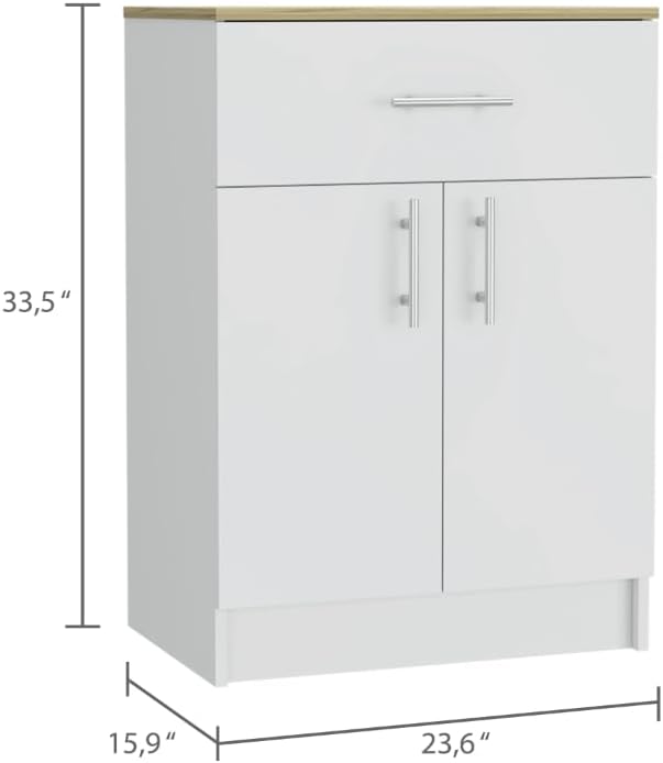 23.6" D*15.9" W*33.5" H Freestanding Storage Cabinet with Dawe...