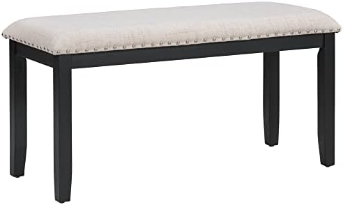 LUMISOL 6 Piece Dinette Set Large Dining Table Set with Bench Include Faux Ma...