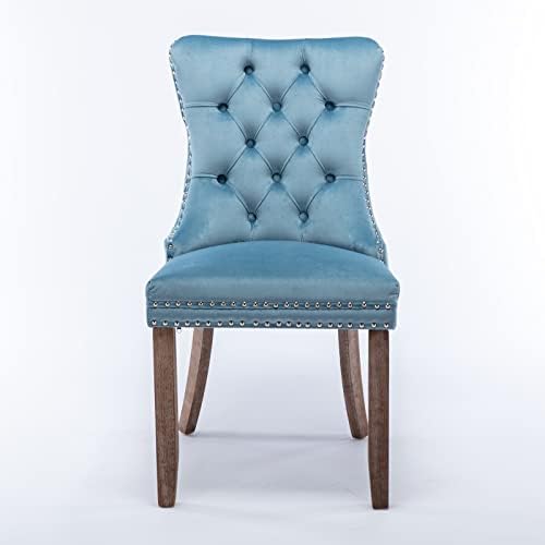 KEIKI Tufted Dining Room Chairs Set of 2, Velvet Kitchen Nailhead Trim Chairs...