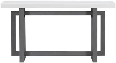 Contemporary Console Table with Wood Top, 59" Wood Extra Long Entryway T...