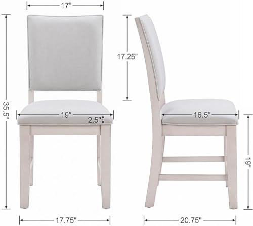 Farmhouse Dining Chairs Set of 2 Upholstered Kitchen Chairs with Cross Back A...