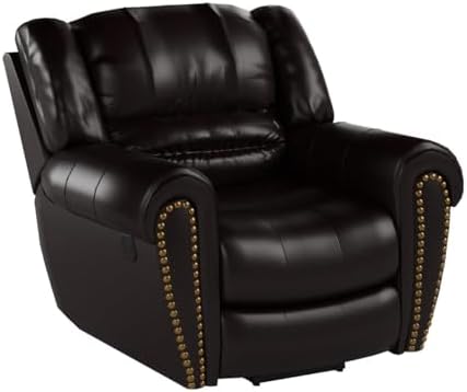 CANMOV Leather Recliner Chair, Classic and Traditional Manual Recliner Chair ...