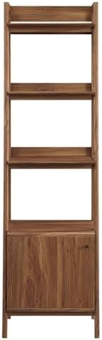 Modway 21" Bookshelf Display Case in Walnut