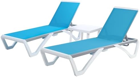 Kozyard Outdoor Chaise Lounge Chair, Full Flat Adjustable Patio Lounger with ...