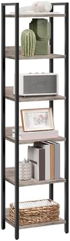 MAHANCRIS Bookshelf, 6-Tier Bookcase, Standing Book Shelf for Small Space, St...