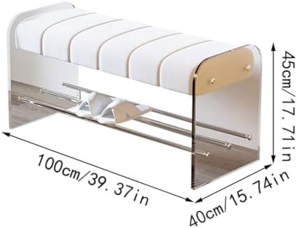 Foot Stool Shoe Changing Stool Transparent Acrylic Bench Bedroom Cloakroom Si...