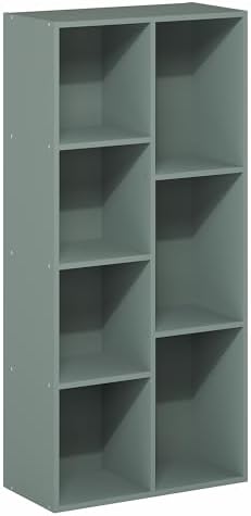 Furinno LUDER Book Shelf, 7-Cube Bookshelf, Bookcase with Open Shelves, 9.4 x...