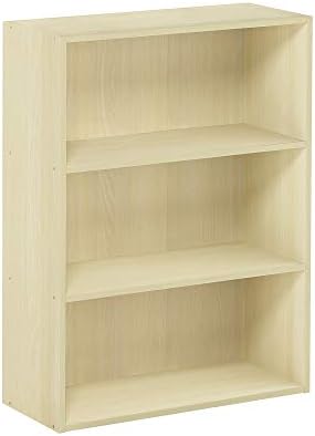 Furinno PASIR Book Shelf, 3-Tier Bookshelf, Storage Shelves Bookcase, 9.7 x 2...