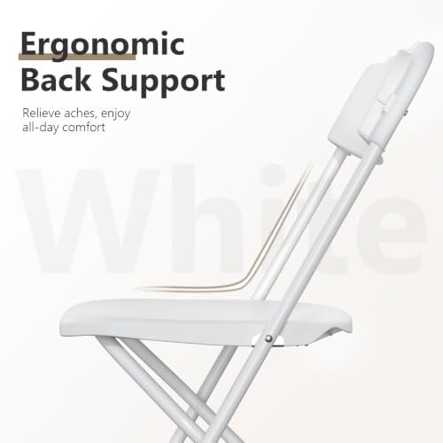2 Pack Plastic Folding Chairs, Lightweight Stackable Portable Commercial Seat...