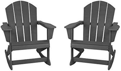 WestinTrends Malibu 2 Piece Set Outdoor/Patio Poly Adirondack Rocking Chairs ...