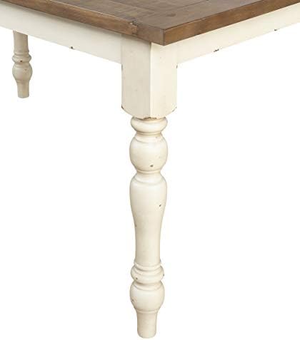 Roundhill Furniture Prato 7-Piece Dining Table Set with Cross Back Chairs, An...