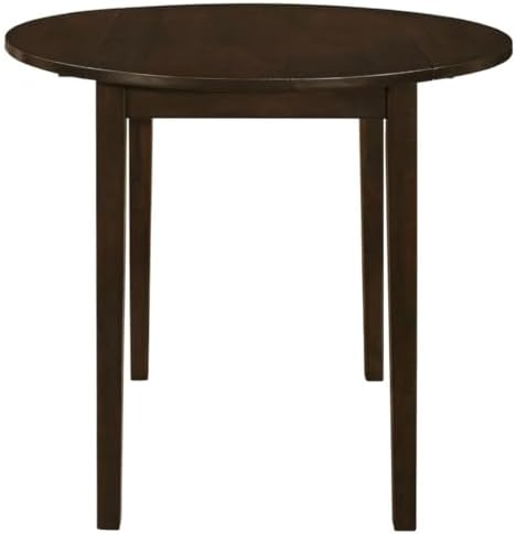 CARTESIAN 3-Piece Round Drop Leaf Dining Set, Cappuccino Table with Ladder Ba...