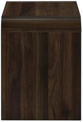 Pemberly Row Modern 2-Piece Wood End Table Set, Walnut Finish, 21.6 in W x 15...