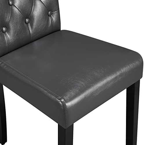 Yaheetech Dining Chairs Set of 6 Button Tufted Kitchen Chairs Gray