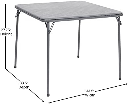Flash Furniture Madison 5-Piece Folding Card Table and Chair Set, Gray