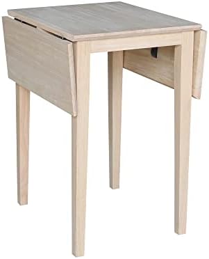 IC International Concepts Solid Wood Small Drop Leaf Table, Unfinished