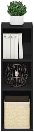 Furinno Fulda Book Shelf, 3-Tier Narrow Bookshelf, Bookcase with 10-in Width ...