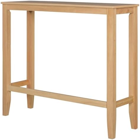 LUMISOL 3 Piece Pub Table and Chair Set, Small Wood Counter Height Bar Table ...