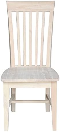 Set of 2 Tall Mission Dining Chairs Solid Parawood, Upgrade Your Dining Exper...