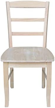 IC International Concepts Set of 2 Madrid Solid Wood Chairs, Unfinished