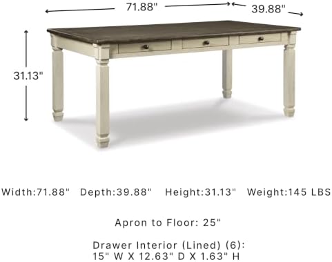 Signature Design by Ashley Bolanburg 6-Person Farmhouse Dining Table