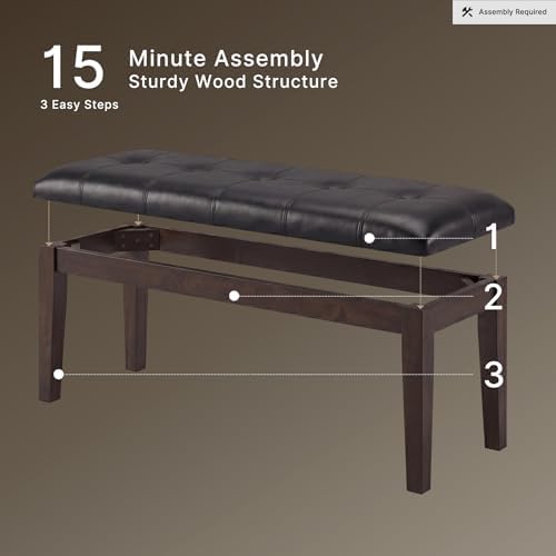 Signature Design by Ashley Haddigan 1-Piece Dining Bench, Faux Leather | Clas...