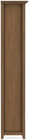 SIMPLIHOME Amherst 70" Tall Solid Wood 5-Shelf Bookcase in Brown