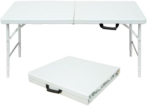 Folding Table 4FT, Heavy Duty Portable Plastic Folding Table with Handle, Ant...