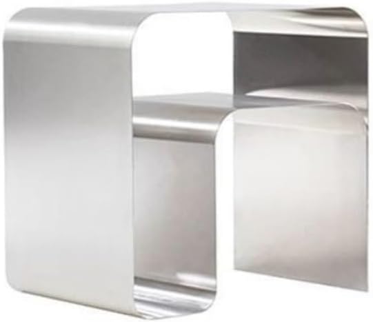 Stainless Steel Side Table, Modern Bedside Table, Integrated Nightstand, Simp...