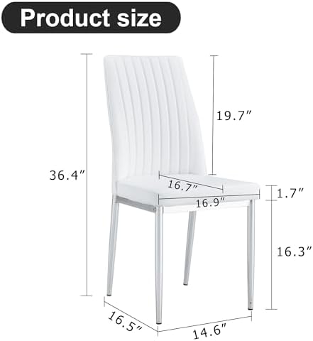 Modern Dining Chairs Set of 6,Dining Room Chairs Set of 6 with PU Leather and...
