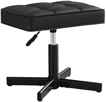 LUE BONA Adjustable Vanity Stool, Foot Rest Under Desk, 360° Swivel Vanity Ch...
